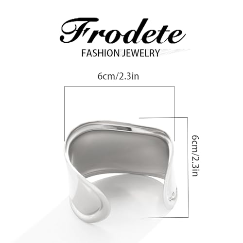 Silver Bangle Bracelet for Women Wide Grooved Cuff Bracelets Silver Chunky Bracelet Chunky Silver Cuff Wrap Bracelet Trendy Silver Cuff Bracelet for Girls