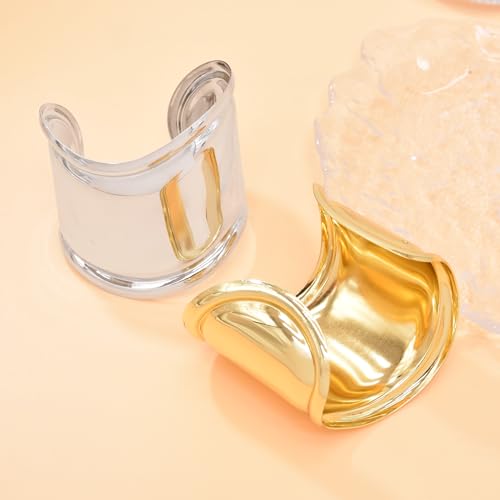 Silver Bangle Bracelet for Women Wide Grooved Cuff Bracelets Silver Chunky Bracelet Chunky Silver Cuff Wrap Bracelet Trendy Silver Cuff Bracelet for Girls