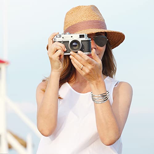 YBMYCM Chunky Gold Cuff Bracelet for Women Gold Line Web Wrist Cuff Bangle Bracelet Fashion Costume Jewelry