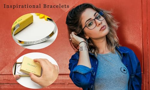 Inspirational Bracelet Cuff Bracelets for Women Stainless Steel Jewelry Bracelets Motivational Bangles Personalized Gifts for Best Friend, Stainless Steel, stainless steel