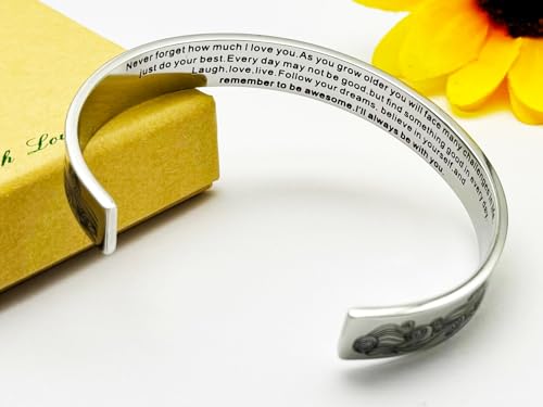 Inspirational Bracelet Cuff Bracelets for Women Stainless Steel Jewelry Bracelets Motivational Bangles Personalized Gifts for Best Friend, Stainless Steel, stainless steel