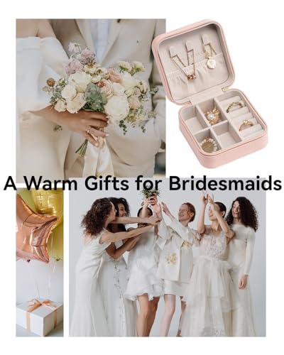 Vlando Small Pink Jewelry Travel Organizer Box for Women