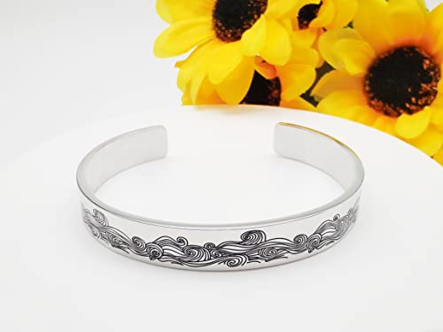 Inspirational Bracelet Cuff Bracelets for Women Stainless Steel Jewelry Bracelets Motivational Bangles Personalized Gifts for Best Friend, Stainless Steel, stainless steel