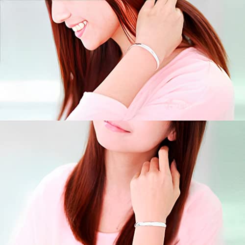 Sterling Silver Bangle Bracelets for Women, Mothers Day Gifts for Mom, Handmade Cuff Bracelet Jewelry, Mom Gifts, Christmas Gifts, Birthday Gifts for Women (Cuff-1)