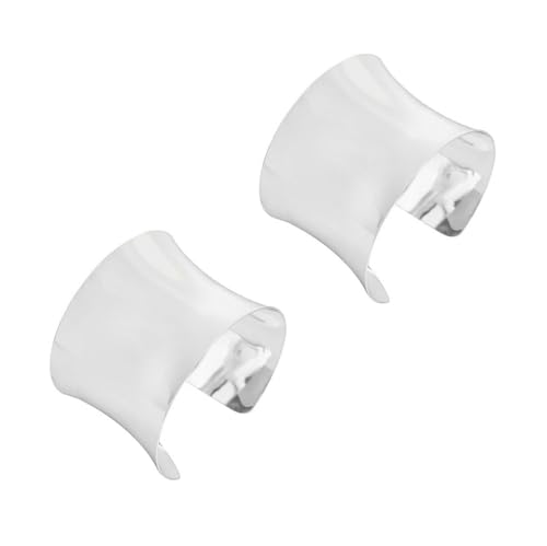 Pingyongchang 2 Pcs Cuff Bangle Bracelet for Women Open Wide Wire Bracelets Set Gold Wrist Cuff Wrap Bracelet Adjustable Classic Bohemia Birthday Gift (Short Silver)