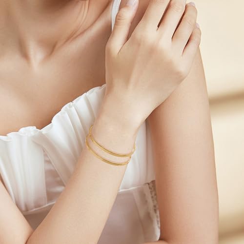 COORWEEL Open Bangle Gold Wide Cuff-Bracelets for Women Jewelry Gifts