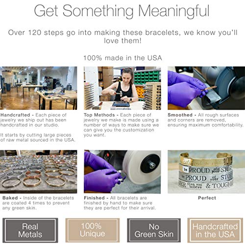 Personalized Cuff Bracelet 5"-8" long in Sterling Silver, Aluminum, Bronze, Nickel, Gold, or Copper, 5-8" Long