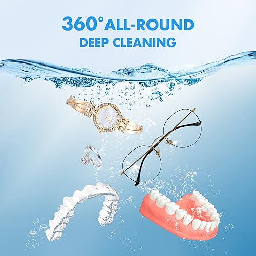 Professional Ultrasonic Jewelry Cleaner 12oz for Rings, Glasses