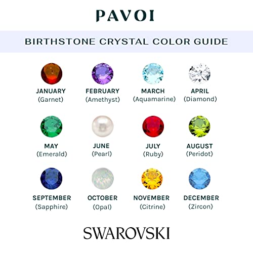 PAVOI Crystal Birthstone Bar Necklace | Dainty Gold