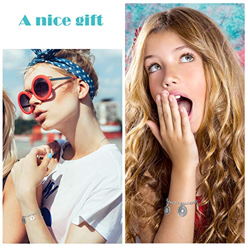 Highergo 469 Pieces Bangles Making Kit, 10 Pieces Round Link Chain Bracelets with OT Toggle Clasp, 159 Pieces Moon Stars Tibetan Silver Charms and 300 Pieces Open Jump Ring for Jewelry Making