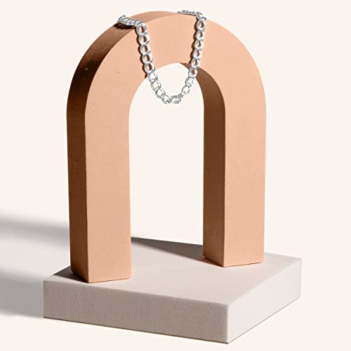 PORI JEWELERS 925 Sterling Silver Italian Charm Link Chain Bracelet for Men and Women - Size 7.5