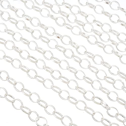 HOUSWEETY 12 Silver Plated Chain Bracelets Fit Clip on Charm 20cm(7-7/8")，Lobster Clasp Link Chain Bracelets for Men Women, Mens Bracelet Chain Bracelets for Men Jewelry Men Gifts (Silver Type 1)