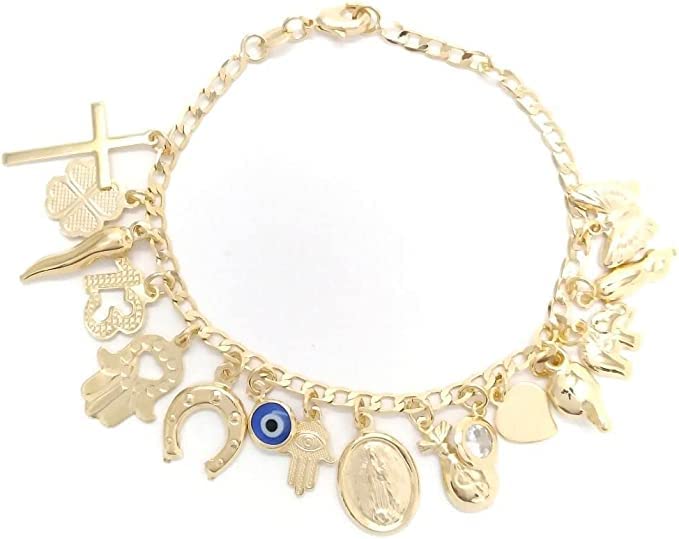 Inner Plane Azabache Charm Protection Bracelet Containing Figa Hand 14K Gold Filled Jewelry Protects From Evil Eye for Women Men Boys Girls