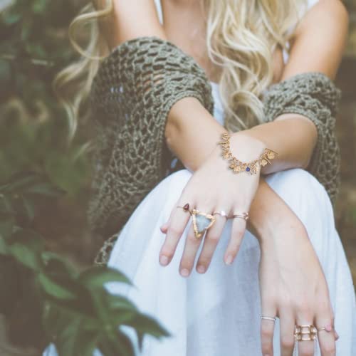 Inner Plane Azabache Charm Protection Bracelet Containing Figa Hand 14K Gold Filled Jewelry Protects From Evil Eye for Women Men Boys Girls