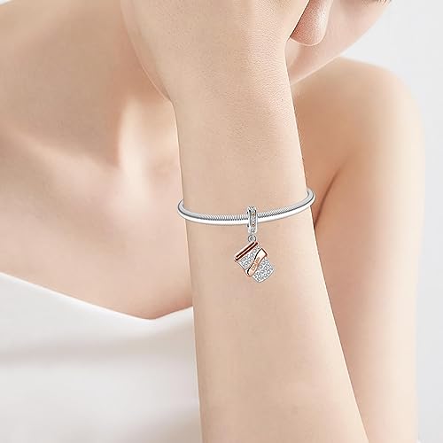 GOINEVA Coffee Cup Dangle Charm 925 Sterling Silver Charm Fits Women's Charm Bracelet & Necklace Valentine's Day Mother's Day Jewelry Gifts for Women