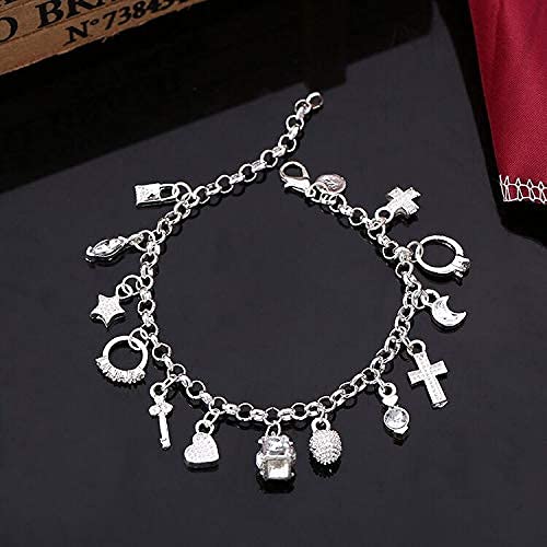 Charm Bracelets for Women S925 Sterling Silver Bracelets for Women Lady's Pendent Charm Wrist Chain Bracelet Bangle
