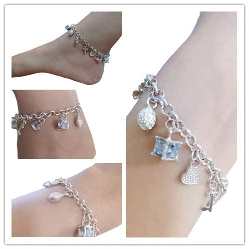 Charm Bracelets for Women S925 Sterling Silver Bracelets for Women Lady's Pendent Charm Wrist Chain Bracelet Bangle