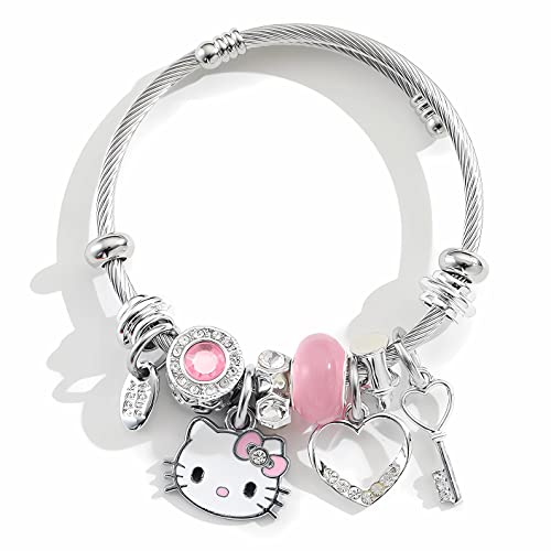 Cute Cuff Bangle Bracelets for Women, Cartoon Adjustable Stainless Steel Bangle, Jewelry Gifts for Her