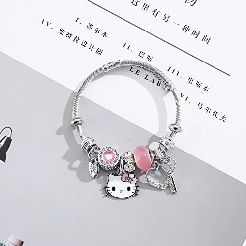 Cute Cuff Bangle Bracelets for Women, Cartoon Adjustable Stainless Steel Bangle, Jewelry Gifts for Her