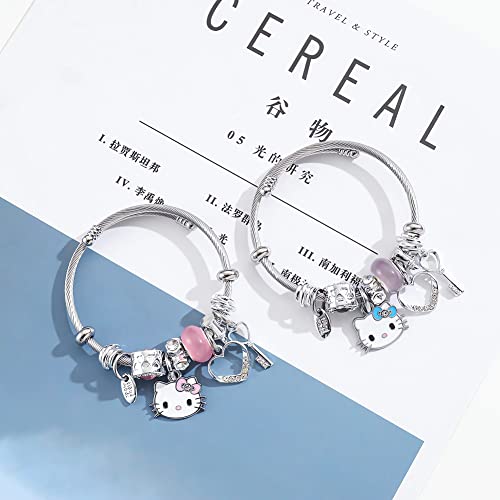 Cute Cuff Bangle Bracelets for Women, Cartoon Adjustable Stainless Steel Bangle, Jewelry Gifts for Her