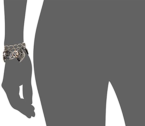 GUESS "Basic Mixed Metal Logo Charm Toggle Charm Bracelet