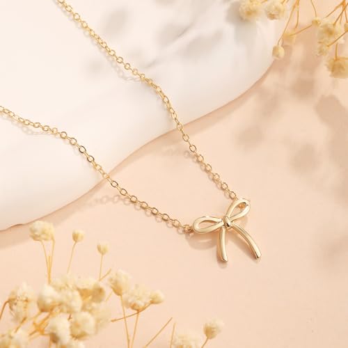 Risamil Gold Bow Pendant Necklace - Dainty Choker