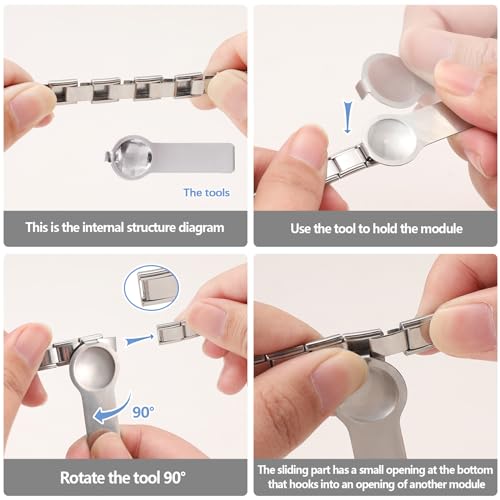 ITingstere Italian Charms Bracelet Sets with 1Pcs Gold Starter Brascelet,10Pcs Charms and Opening Tools,9mm Italian Modular Charm Bracelet Link Handmade DIY Module Jewelry Gifts