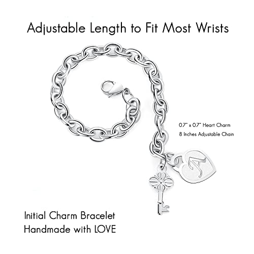 TONY & SANDY Bracelets for Teen Girls Gifts 8 10 12 14 9 13 Year Old Girl Jewelry Trendy Stuff Birthday Graduation Stocking Stuffers Teen Girls Teenage Initial Charm Bracelet Women Easter