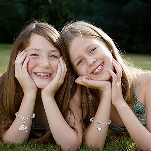 TONY & SANDY Bracelets for Teen Girls Gifts 8 10 12 14 9 13 Year Old Girl Jewelry Trendy Stuff Birthday Graduation Stocking Stuffers Teen Girls Teenage Initial Charm Bracelet Women Easter