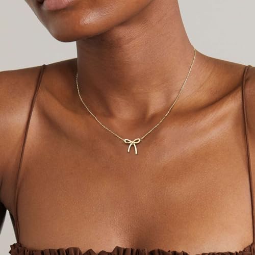 Risamil Gold Bow Pendant Necklace - Dainty Choker