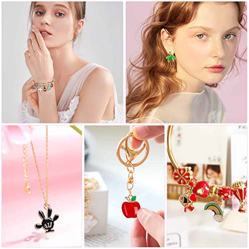 400Pcs Charms for Jewelry Making, Assorted Enamel Bracelet Bangle Charms, Mixed Bulk Metal Necklace Earring Charm for Jewelry Making