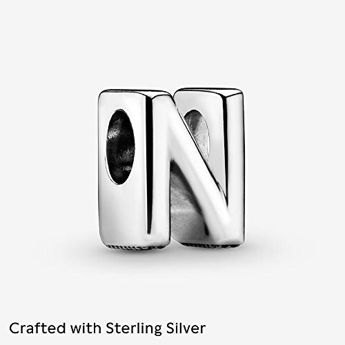 Pandora Letter N Alphabet Charm - Compatible Moments Bracelets - Jewelry for Women - Gift for Women in Your Life - Made with Sterling Silver