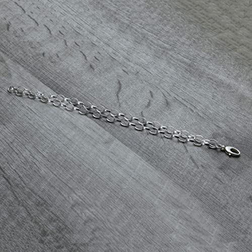 Layered Chain Charm Bracelet in Sterling Silver 8.0 inches (8.0 inches)
