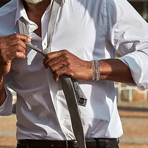 VNOX Silver Link Chain Bracelet for Men - Sturdy Stainless Steel Silver 7mm Width Cuban Link Chain Mens Bracelet Gifts for Men Dad Husband Boyfriend