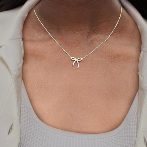 Risamil Gold Bow Pendant Necklace - Dainty Choker