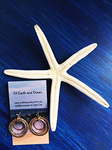 Sunrise Tricolor Dangle Earrings - Burnished Circles