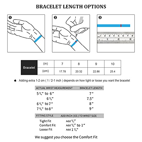 Ritach Stainless Steel Cuban Chain Bracelet for Men Women Curb Width Silver Rope Figaro Cuban Chain Bracelets Set 7.5/8/8.5inch Men Jewelry Gifts(silver 8)
