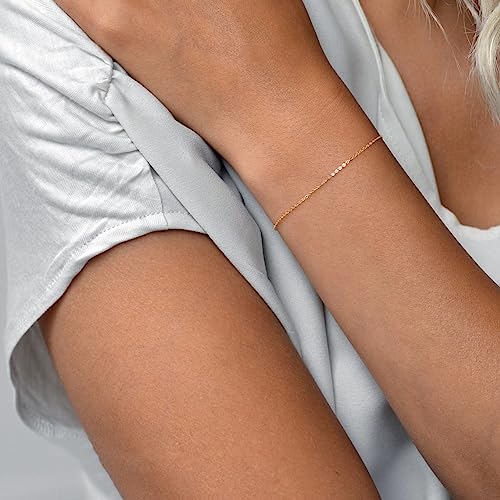 foyjoey 18K Gold Thin Chain Bracelets for Women Adjustable Simple Gold Layering Basic Chain Bracelet Stainless Steel Dainty Everyday Link Chain Bracelet Jewelry Gifts