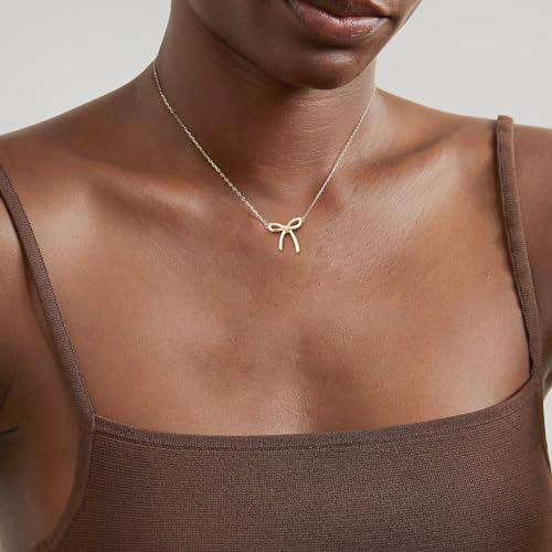 Risamil Gold Bow Pendant Necklace - Dainty Choker