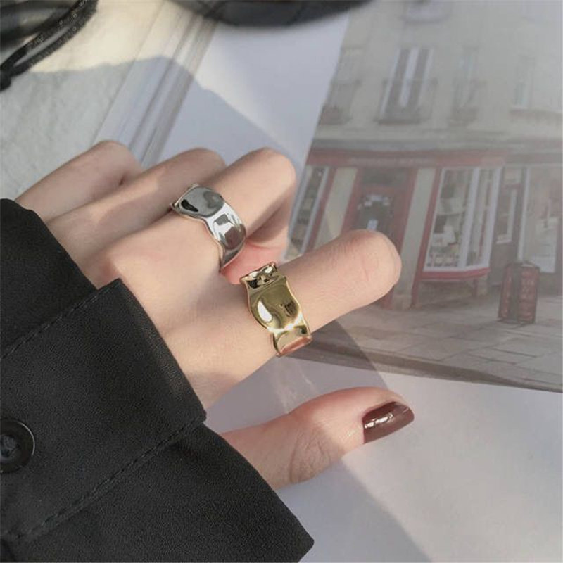 Handmade Vintage Silver Adjustable Ring - Geometric Style