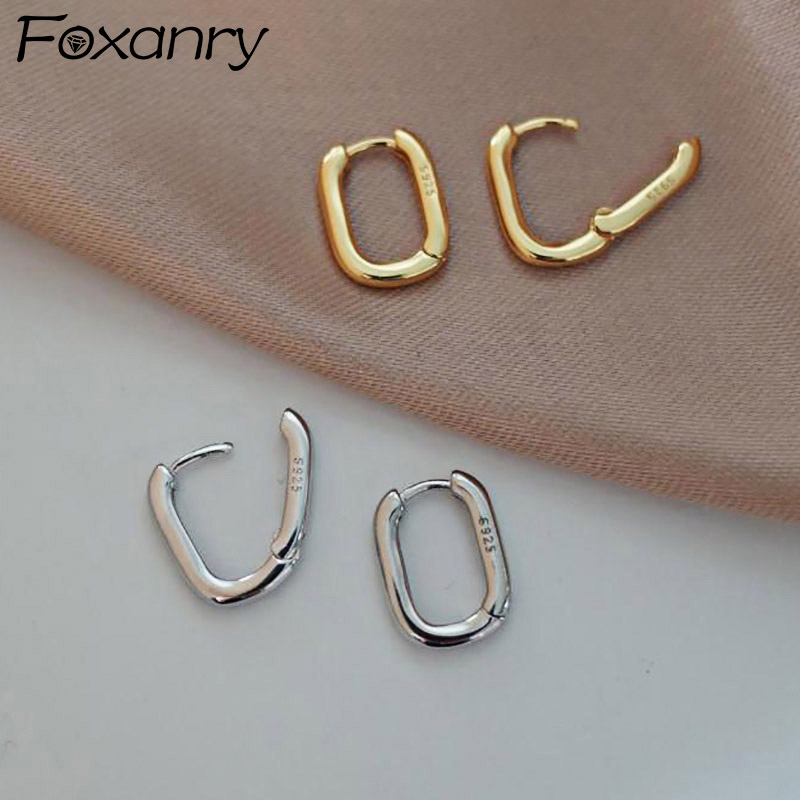 Handmade Silver Stud Earrings: Foxanry France Vintage Style