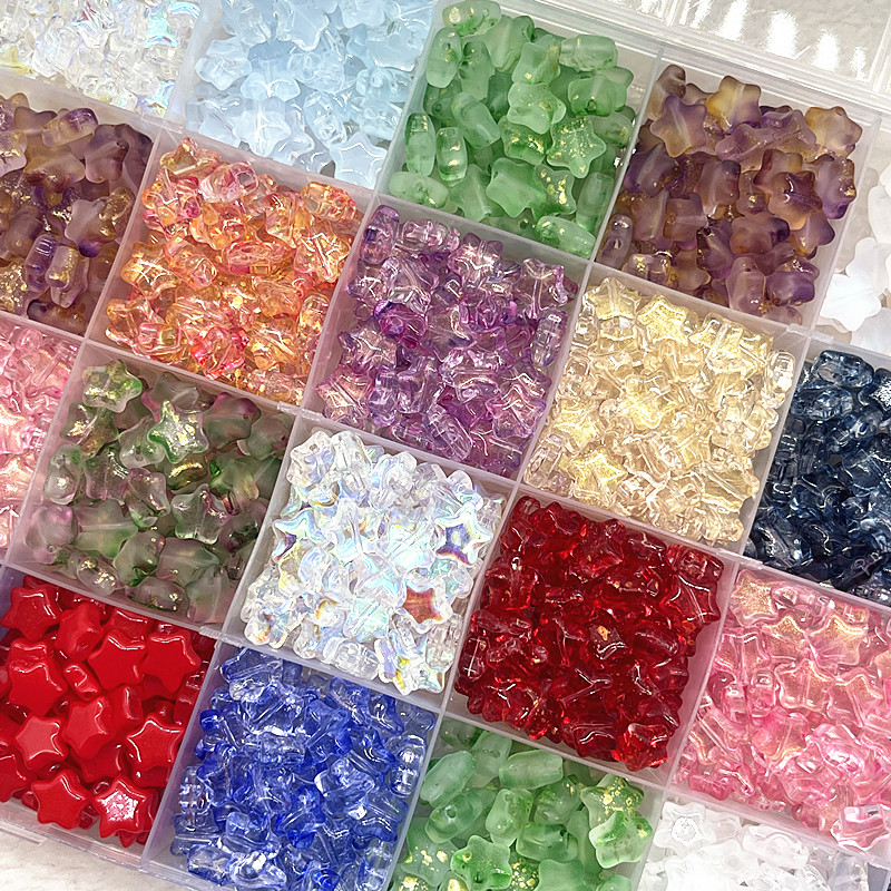 30pcs AB Color Glass Star Beads for DIY Jewelry