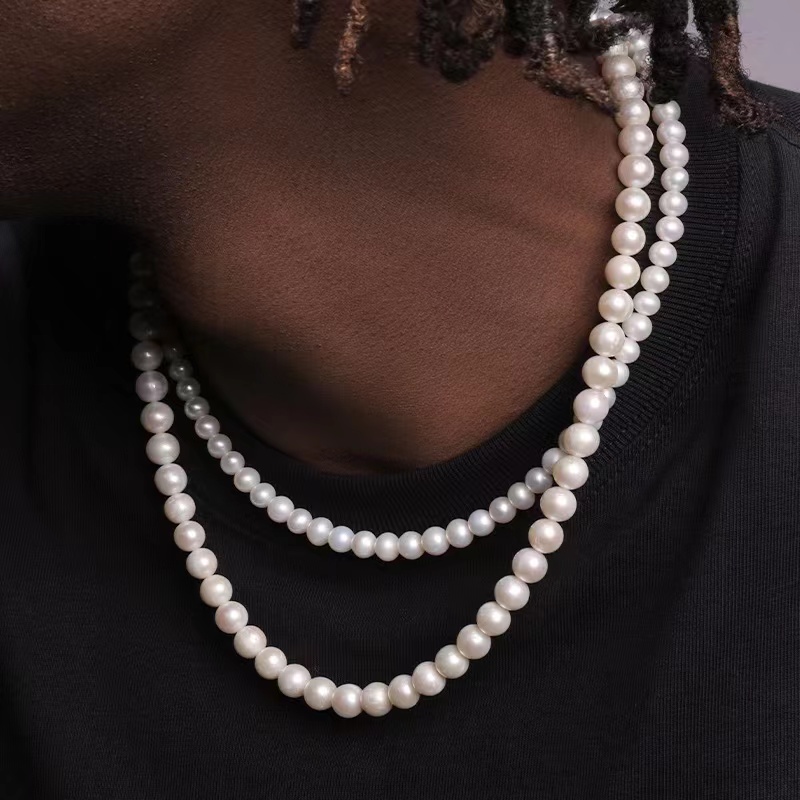 Pearl Men's Handmade Necklace: 2022 Trendy Wedding Jewelry