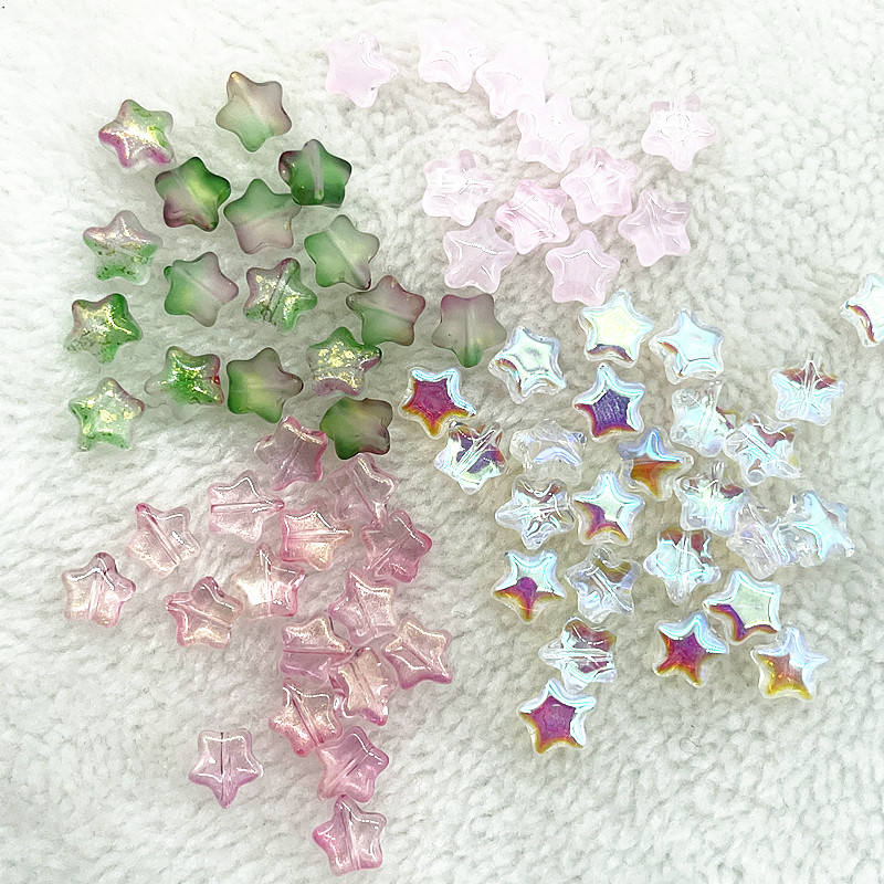 30pcs AB Color Glass Star Beads for DIY Jewelry