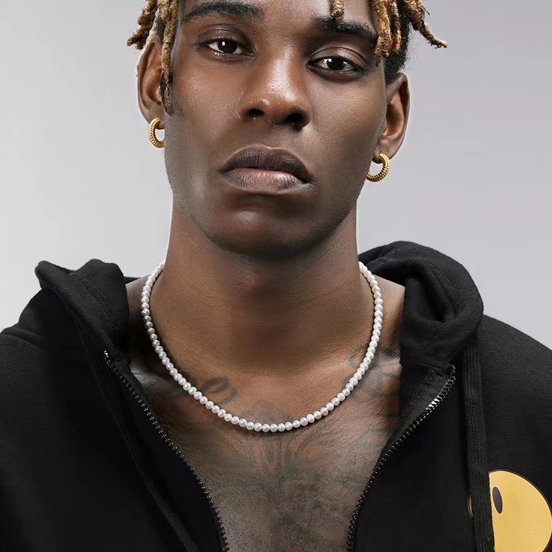 Pearl Men's Handmade Necklace: 2022 Trendy Wedding Jewelry