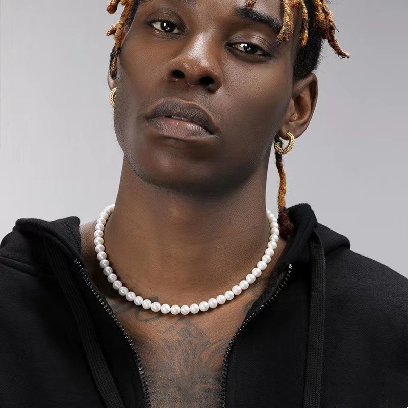 Pearl Men's Handmade Necklace: 2022 Trendy Wedding Jewelry