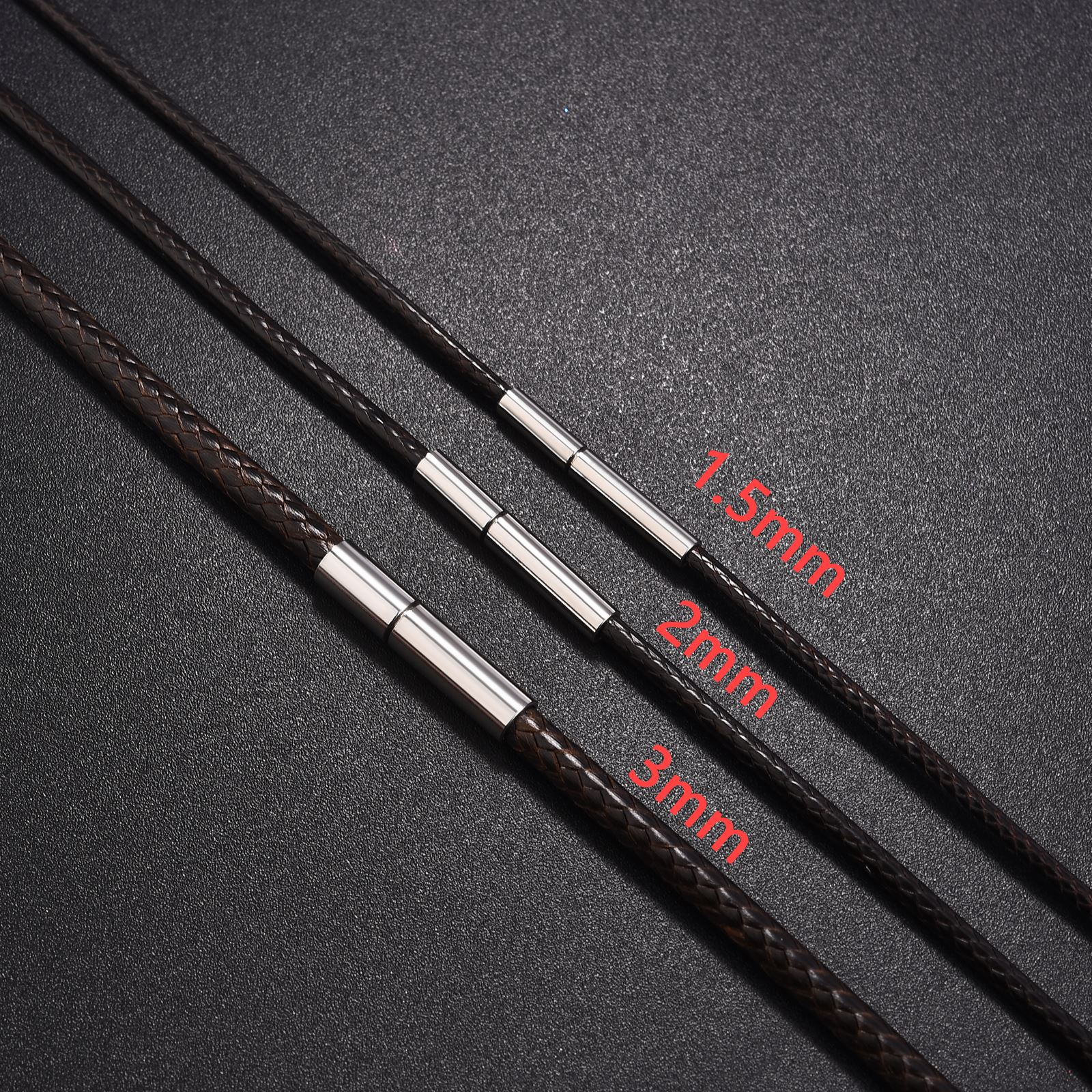 Unisex Handmade Leather Necklace with Stainless Steel Clasp