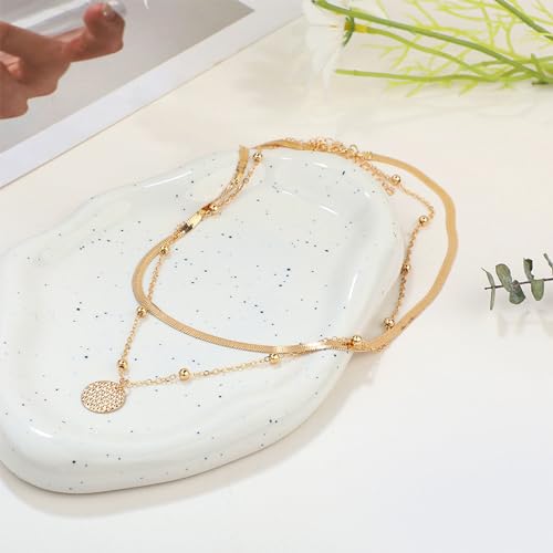 Gold plated necklace, bracelet, earrings set for women