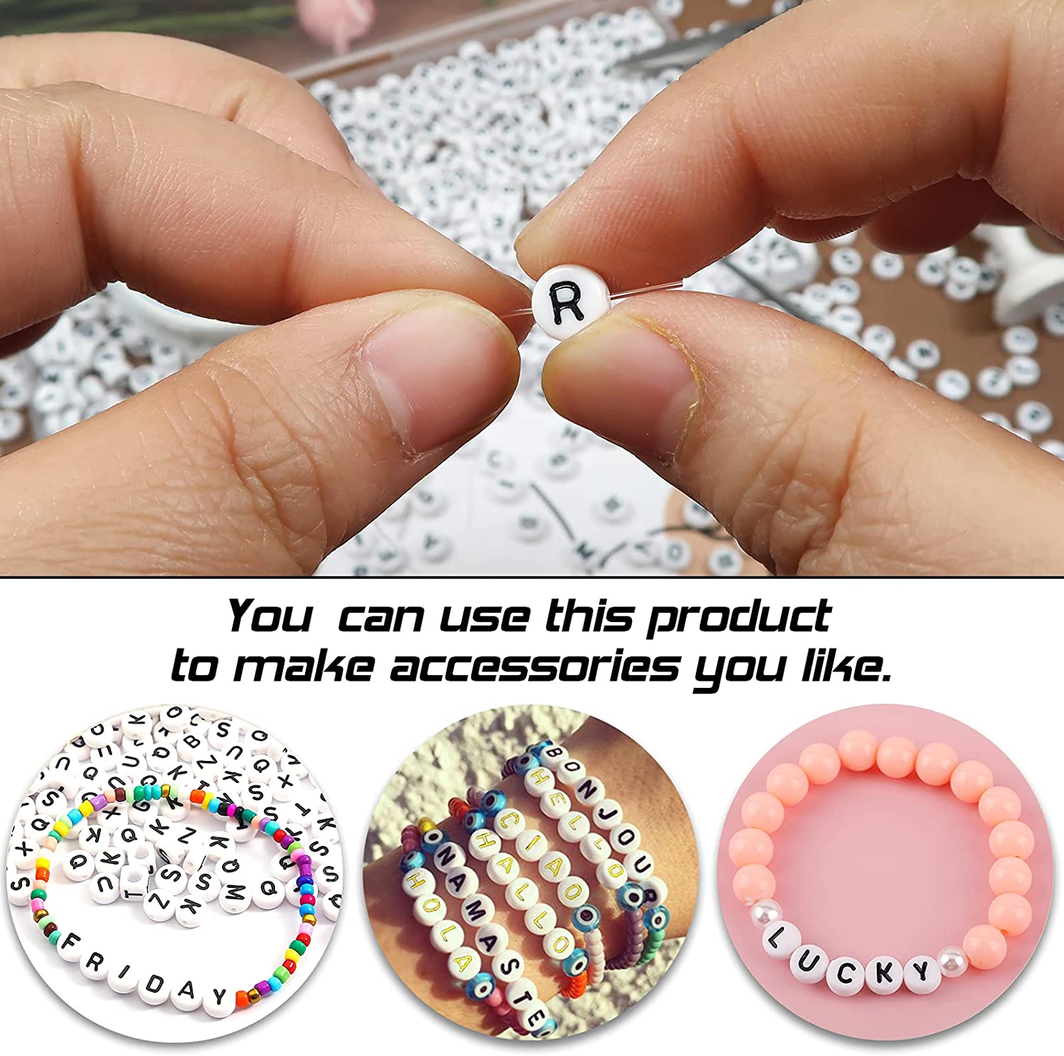Colorful Acrylic Alphabet Beads for Jewelry Making Bracelets