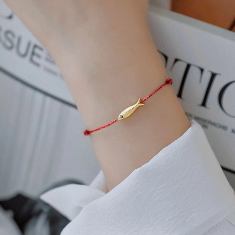 Cute Fish Bracelet: Red String Handmade Ethnic Jewelry